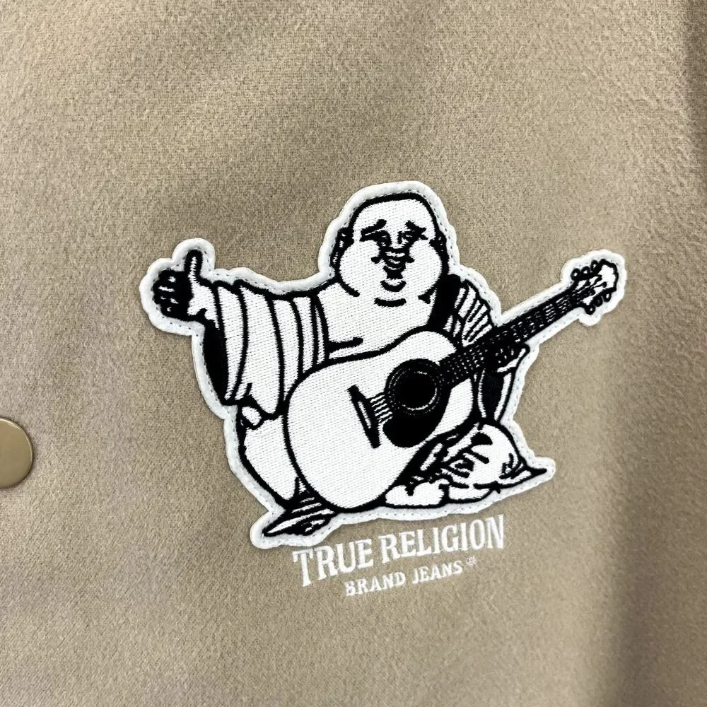 True Religion Jacket Men’s XL Buddha Logo Two Tone Varsity Letterman‎